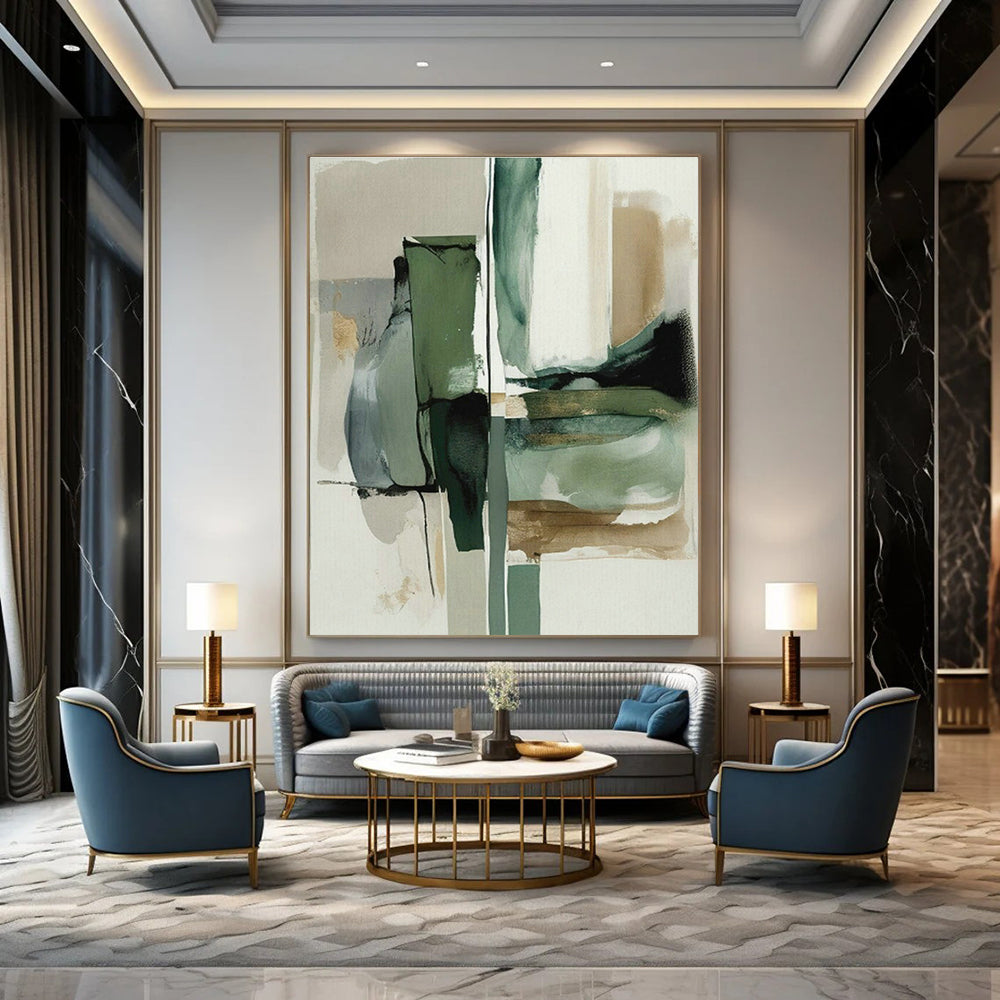 Customizable Handmade Abstract Canvas for Cottage Hallway and Cottage Bedroom DLZ1638
