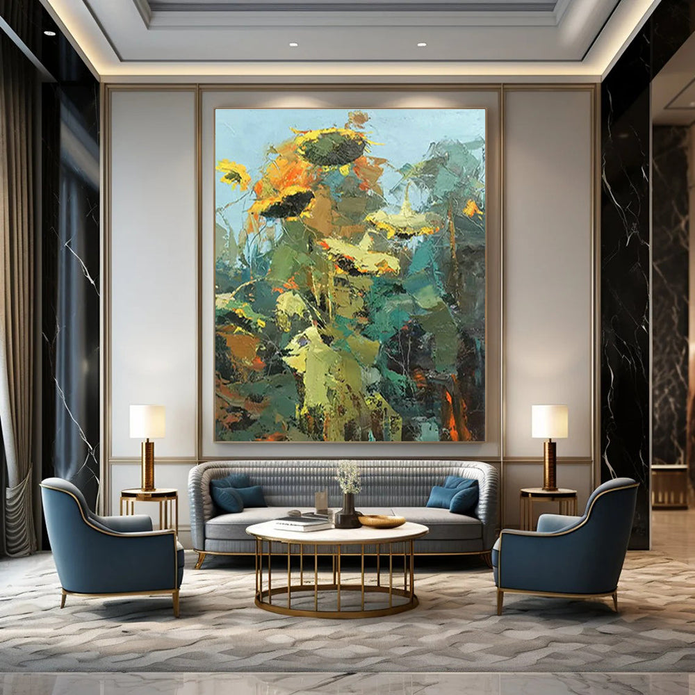 Immense Customizable Hand-Painted Abstract Mural for Bedroom & Dining Room DLZ1052