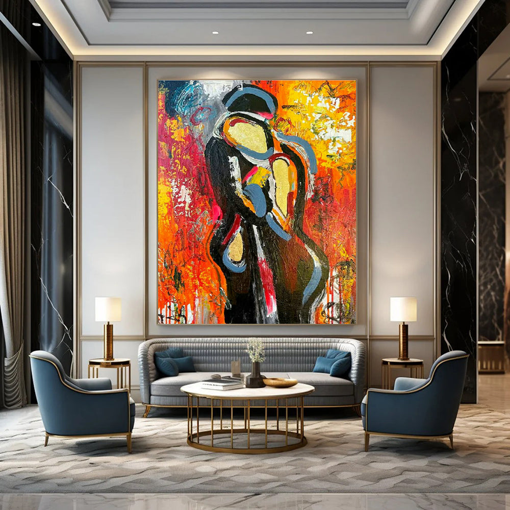 Colossal Custom-Graduated Hand Painted Abstract Art for Dining Room & Entryway DLZ2111