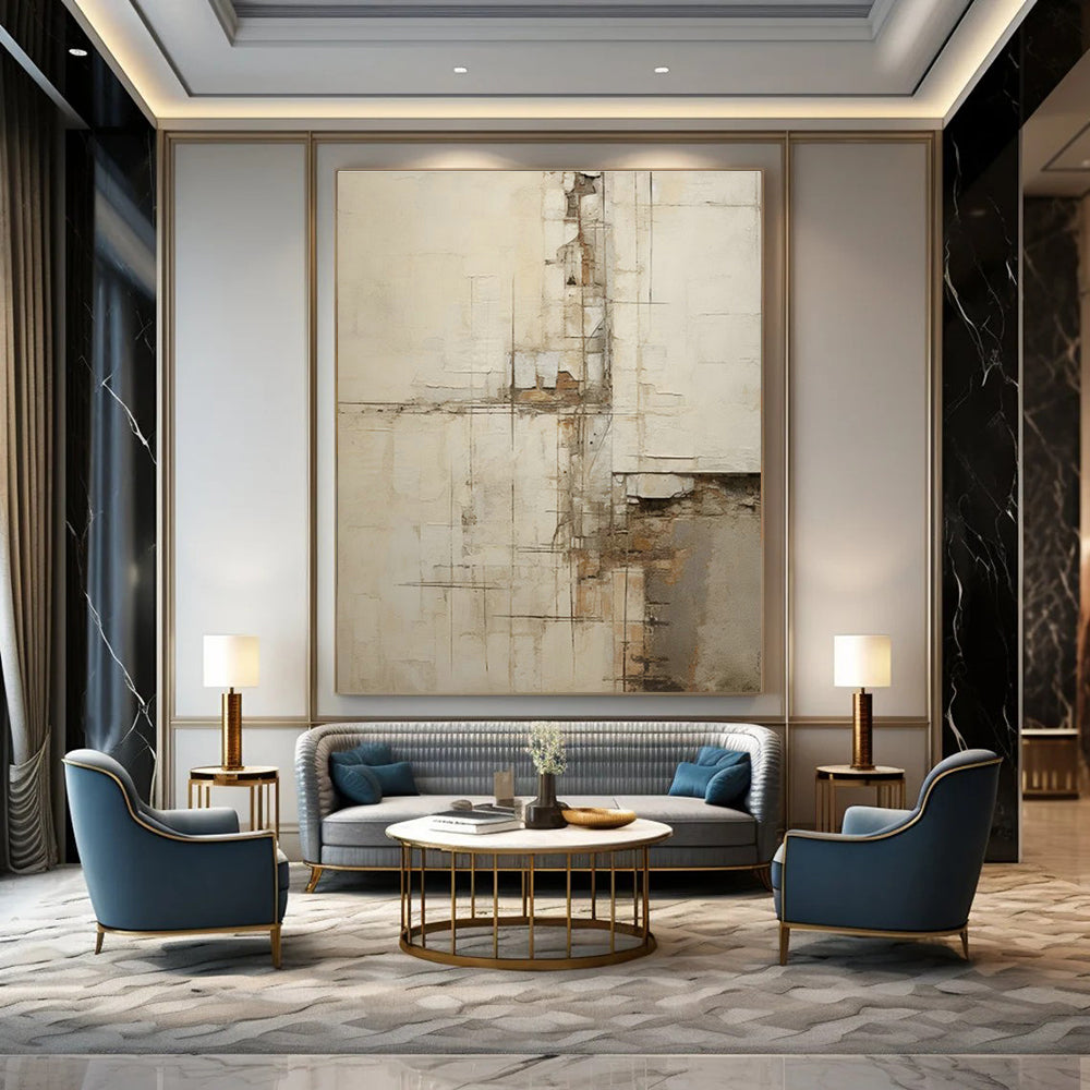 Handcrafted Oversized Abstract Art for Cottage Dining Room & Hallway DLZ1326