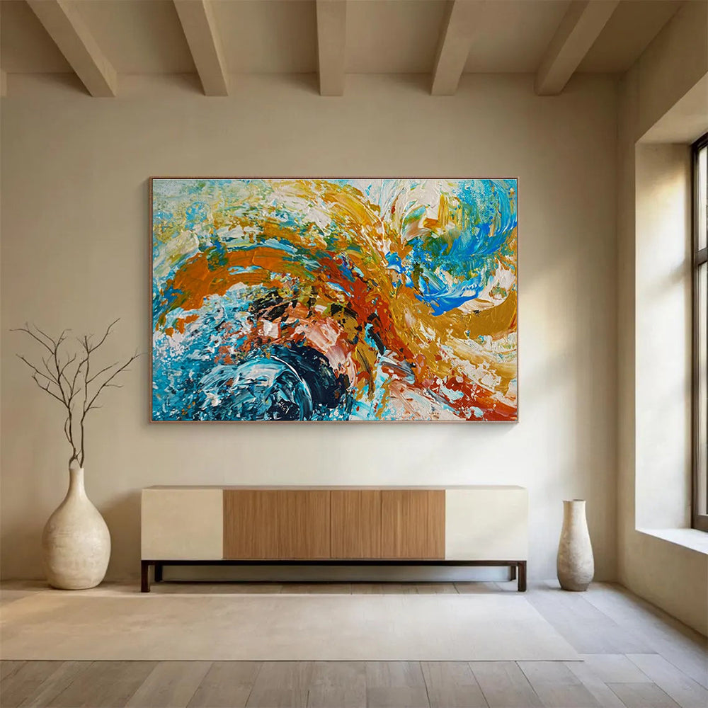 Color Burst Abstract Painting with Energetic Hues THY359