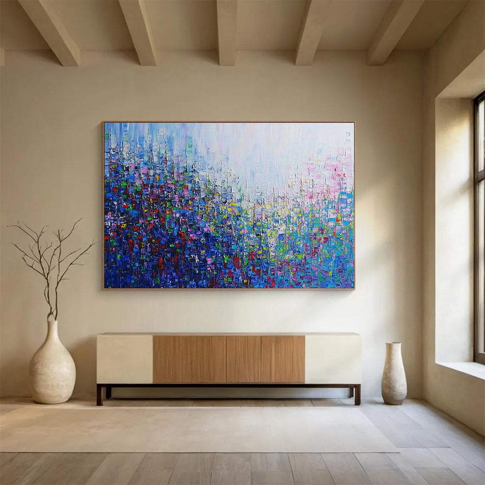 Colorful Pixelated - Cityscape Abstract Painting DYP065