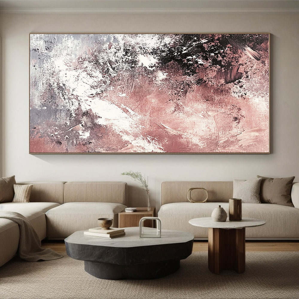 Pink Gray White Abstract Painting with Soft Textures GER745