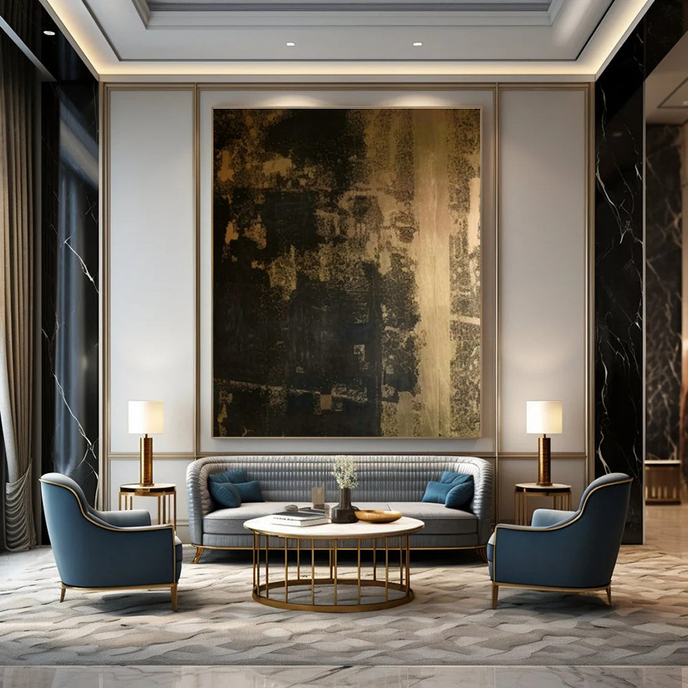 Large - Scale Hand - Painted Abstracts for Office Training Room Breakout Zones & Dining Room Breakfast Bars DLZ0842