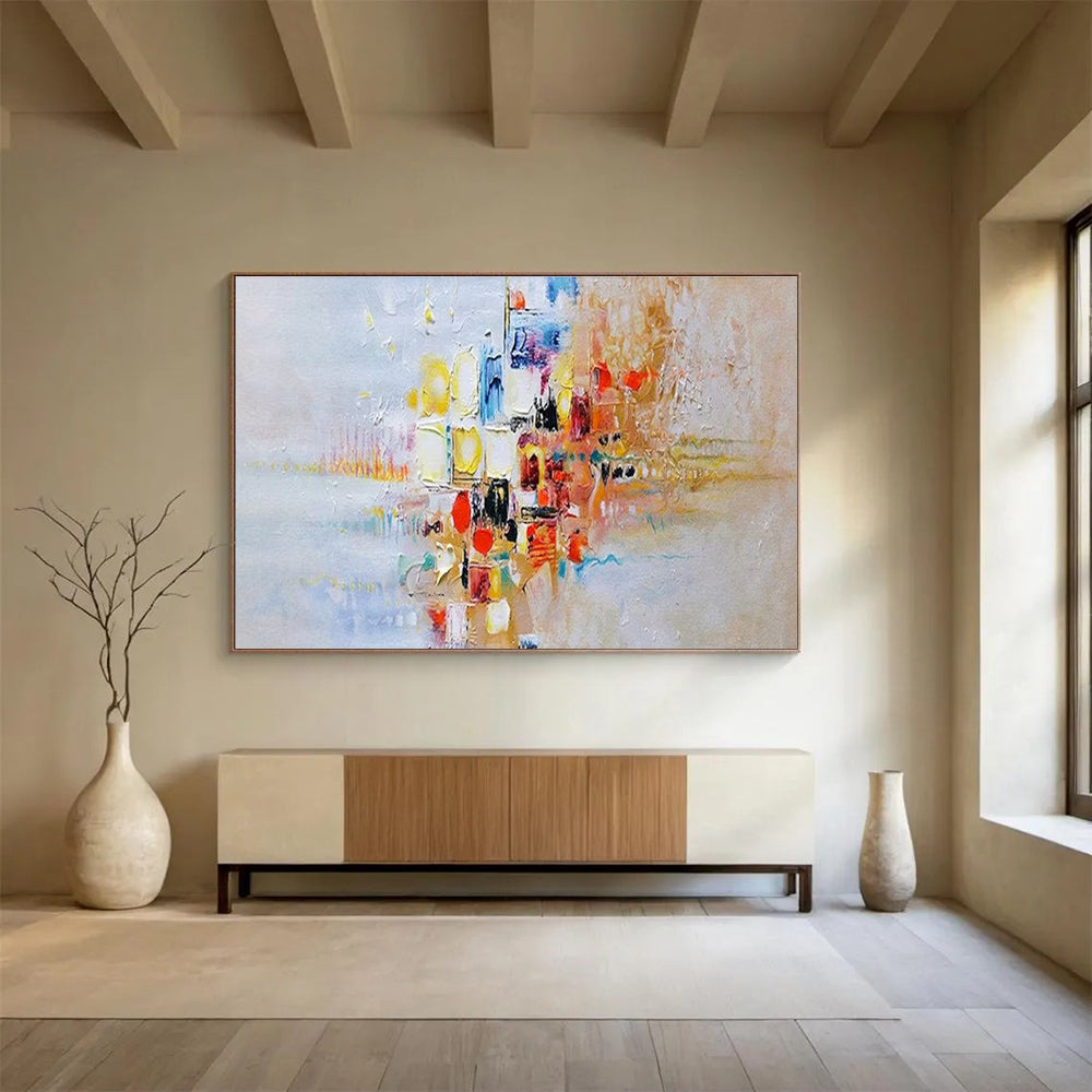 Colorful Urban Abstract Painting with Mixed Bright Hues THY180