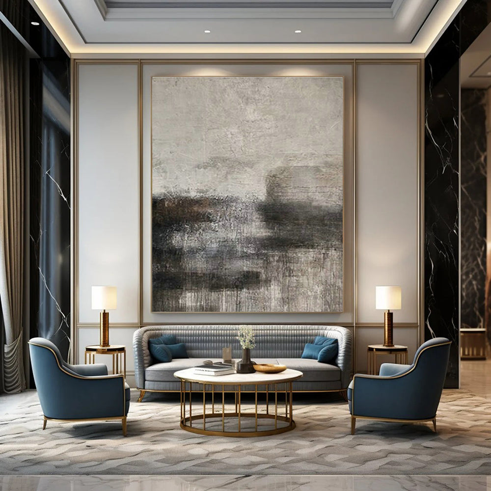 Extra-large Custom Hand-Painted Abstract Canvas for Dining Room Herb Garden Wall and Entryway Plant Stand Area DLZ1879