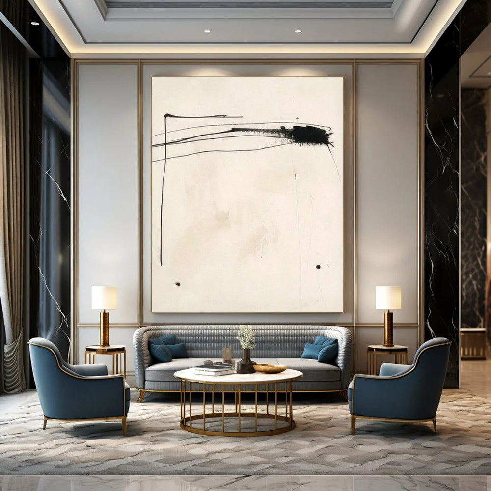 Large Customizable Hand-Painted Abstract Art for Living Room Media Console Wall and Entryway Key Organizer Wall DLZ1927
