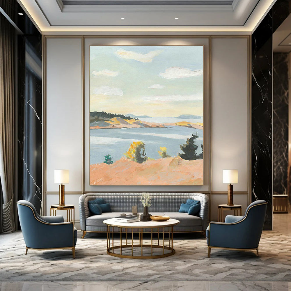 Big Custom - Built Handmade Abstract Painting for Entryway and Office DLZ2160