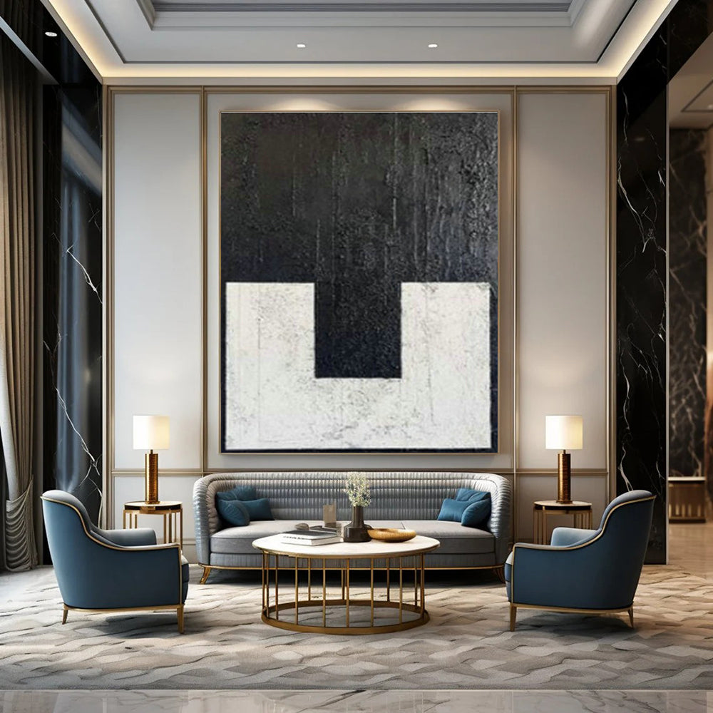 Large Customizable Hand-Painted Abstract Canvas for Bedroom Walk-in Closet Organizer Wall and Living Room Window Curtain Wall DLZ1979