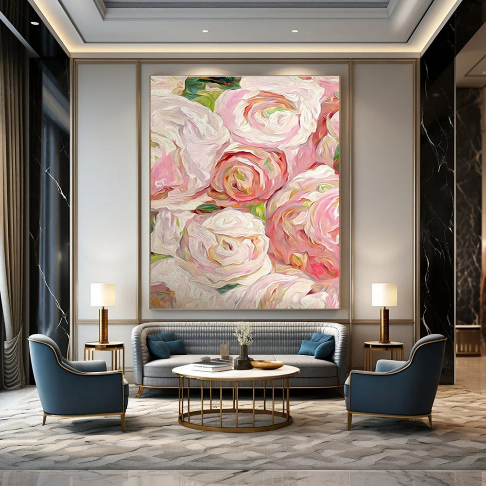 Oversized Bespoke Hand-Painted Abstract Art for Entryway & Dining Room DLZ0990