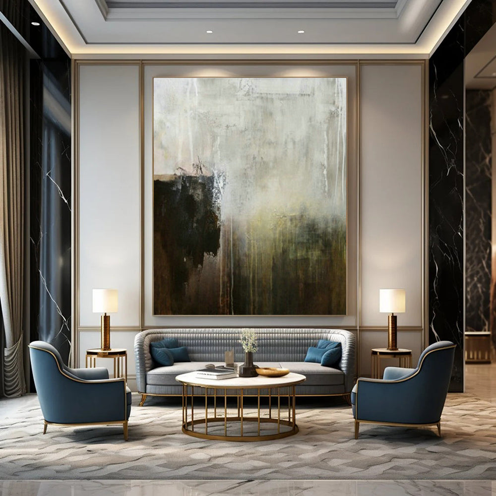 Giant, Custom - Built Hand Painted Abstract Wall Decor for Living Room & Entryway DLZ2059