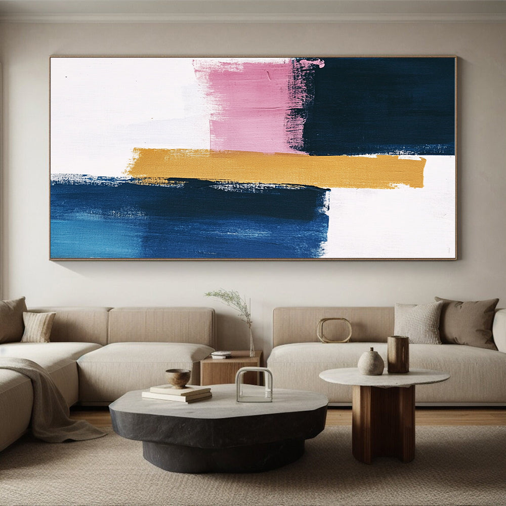 Colorful Block Strokes Abstract Painting GER855