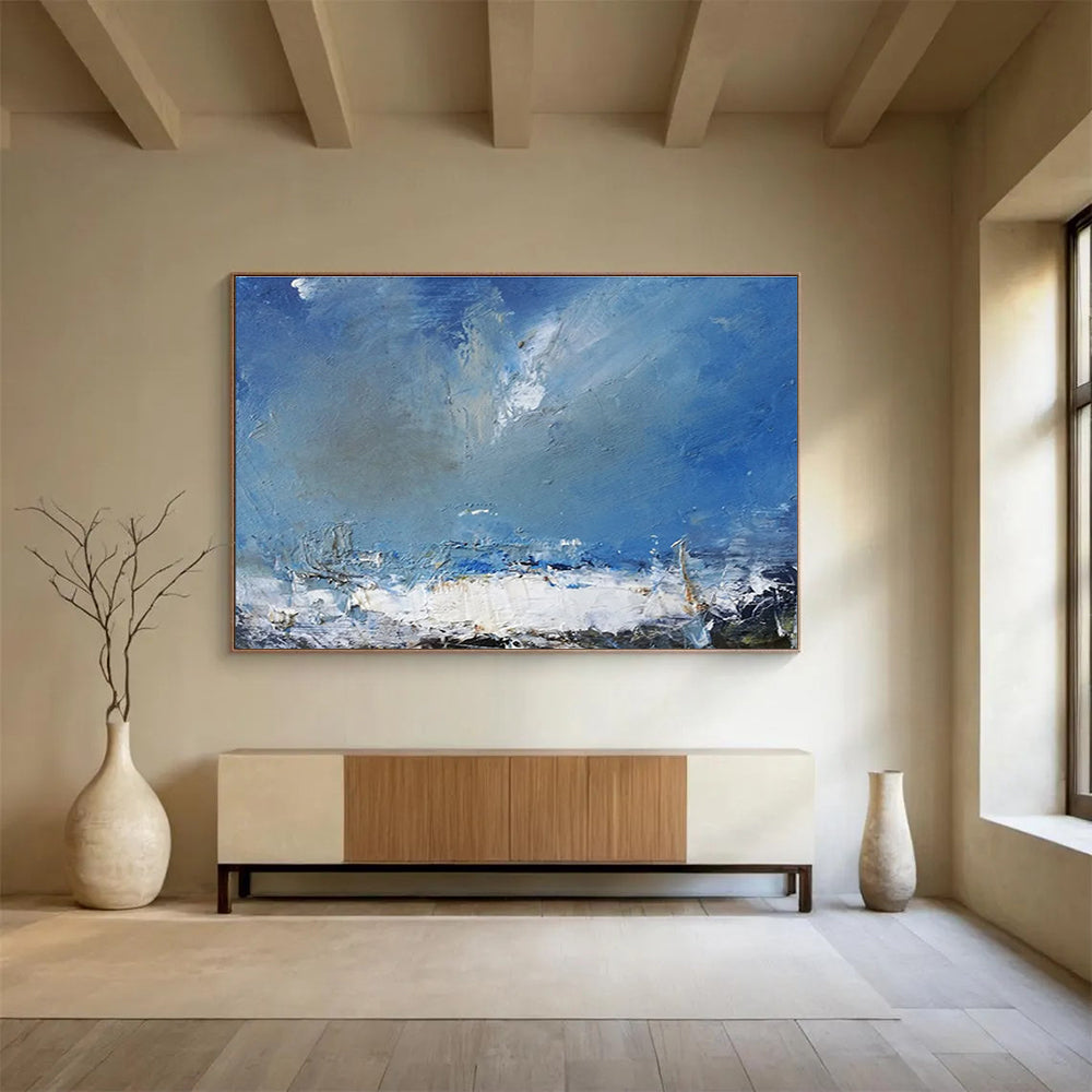 Blue Toned Sea Sky Abstract Painting THY030