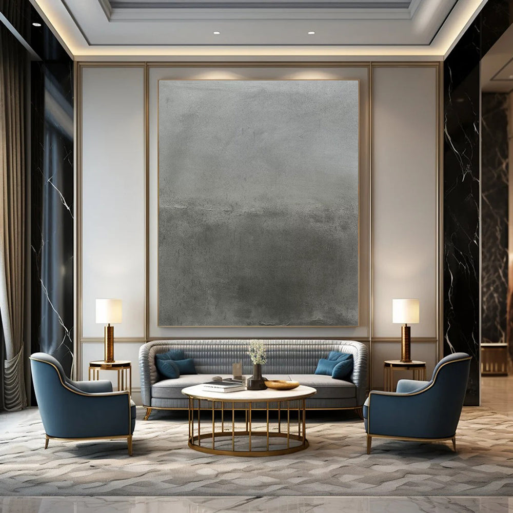 Gray Textured Abstract Painting with Subtle Layers ADGE520