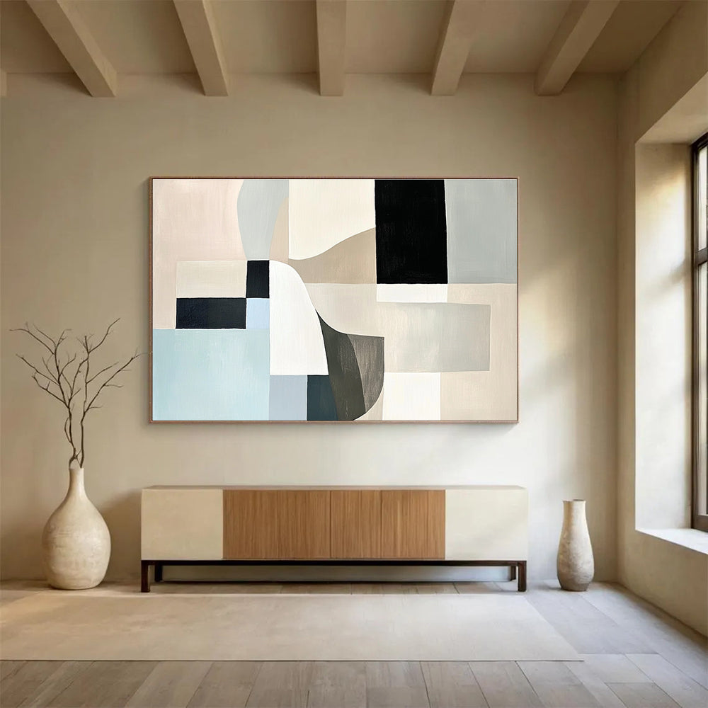 Soft - Toned Geometric Shapes Abstract Painting DYP101