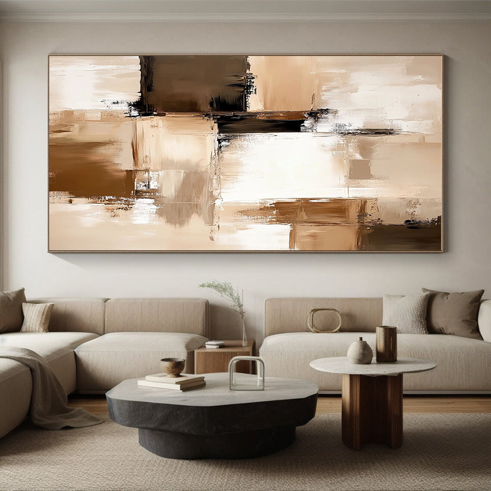 Geometric Neutral Abstract with Beige and Black GER342