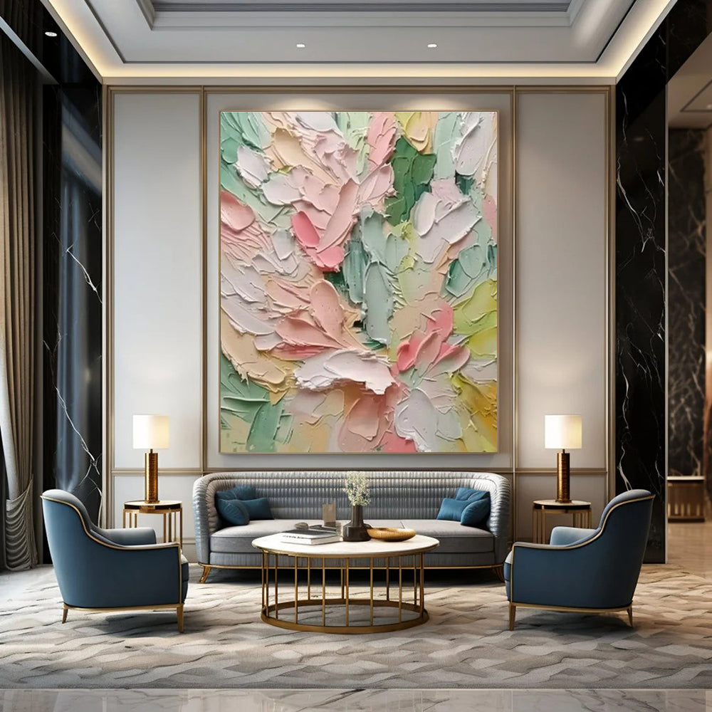 Hand - Painted Abstract Canvas Collage for Bedroom & Living Room DLZ1404