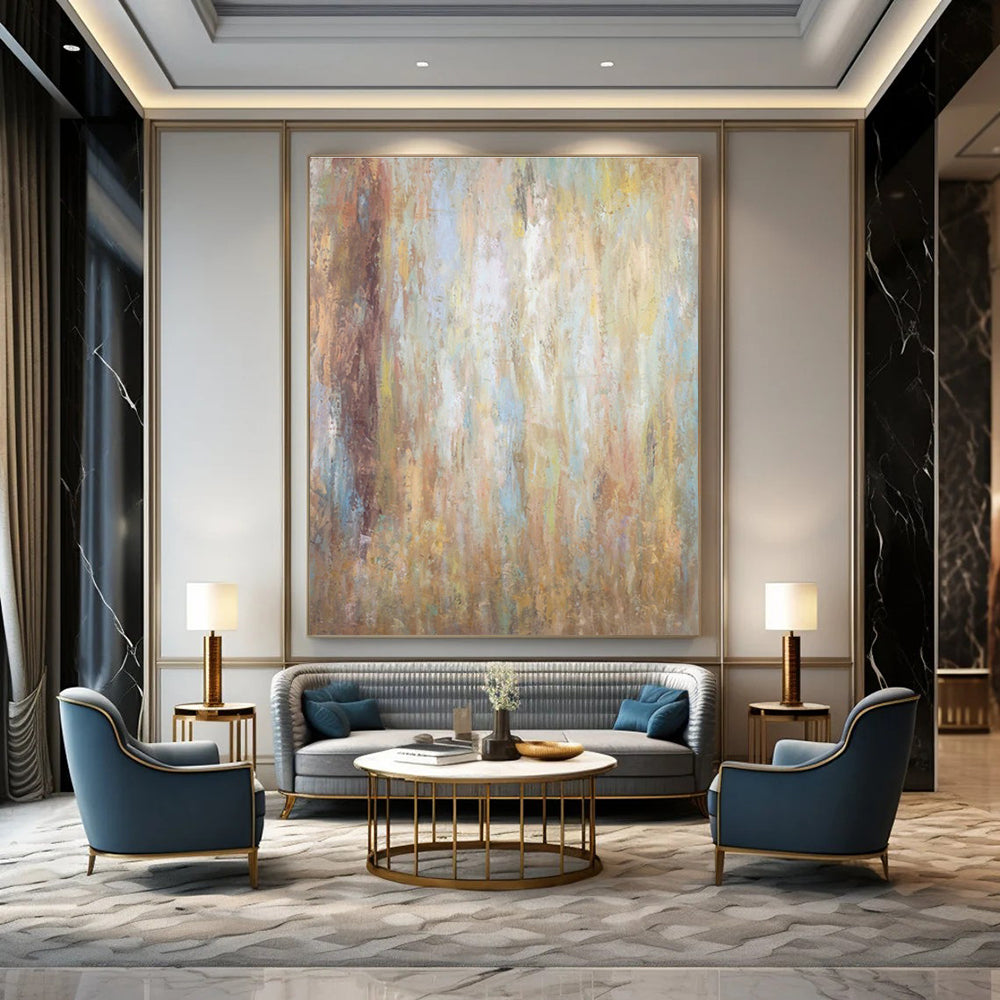 Large Hand-Painted Abstract Mural, a Creative Decoration for Office and Corridor DLZ0953