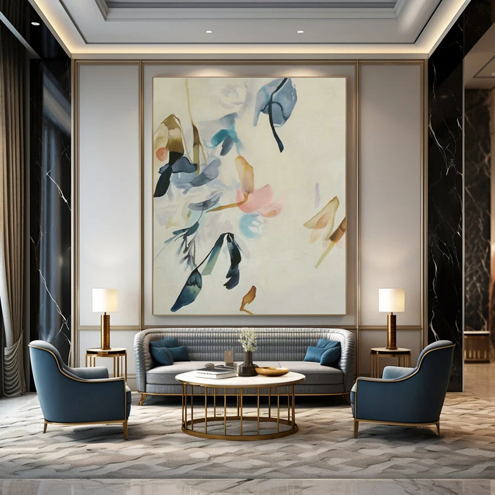 Oversized Hand - Painted Abstract Canvases for Dining Room and Office DLZ0751
