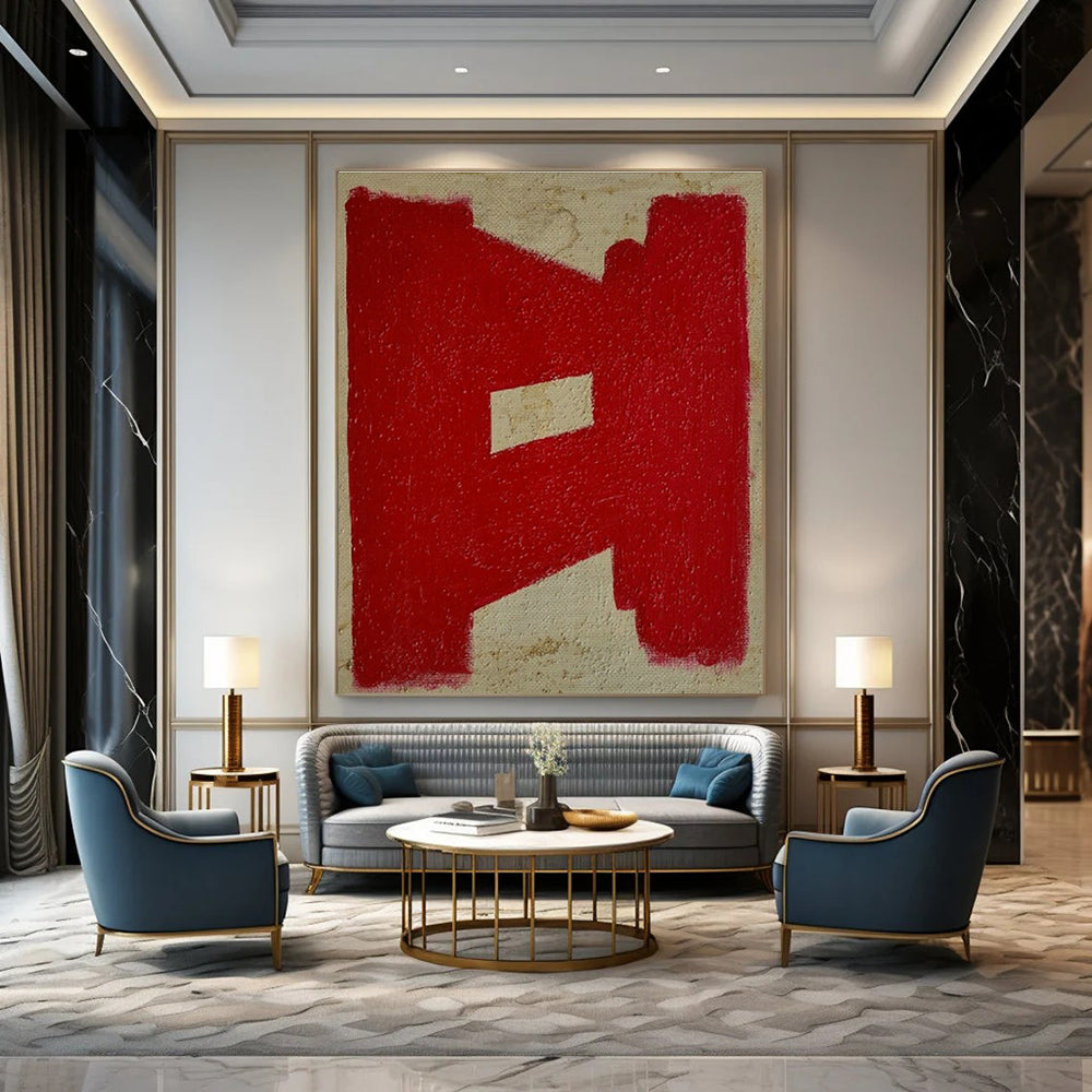 Oversized Custom Hand-Painted Abstract Art for Cottage Hallway Umbrella Stand Wall and Office Printer Station Wall DLZ1889