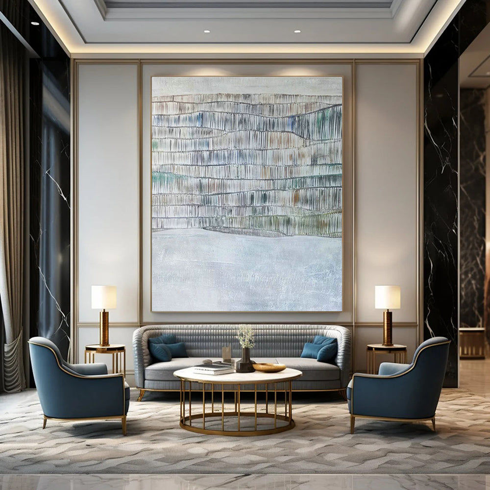 Expansive Bespoke Abstract Painting for Entryway & Dining Room DLZ1050