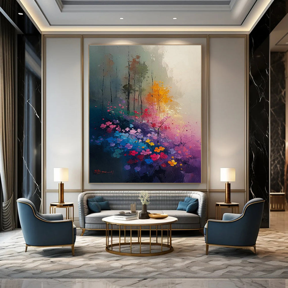 Gargantuan Custom - Sized Handmade Abstract Canvas for Dining Room & Entryway DLZ2233