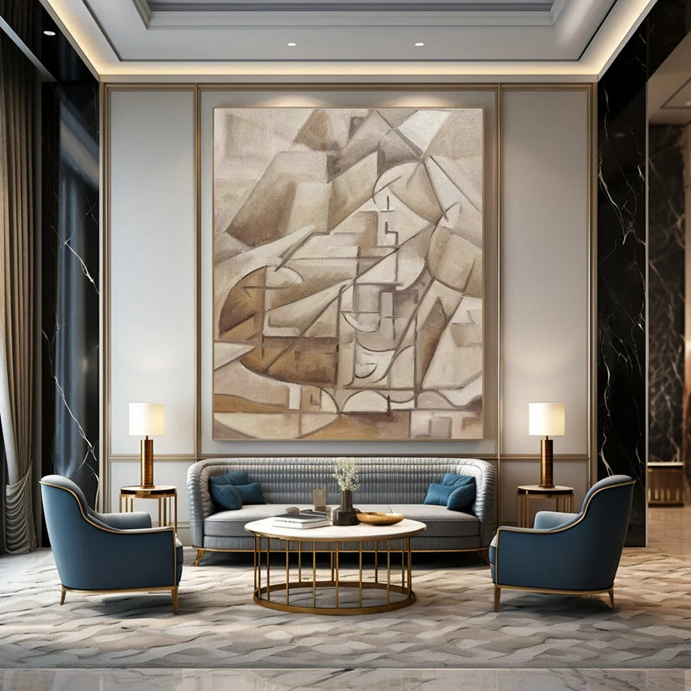 Custom - Crafted Hand - Painted Abstract Art for Bedroom Walk - in Wardrobes with Island Benches & Office Supply Closets DLZ0608