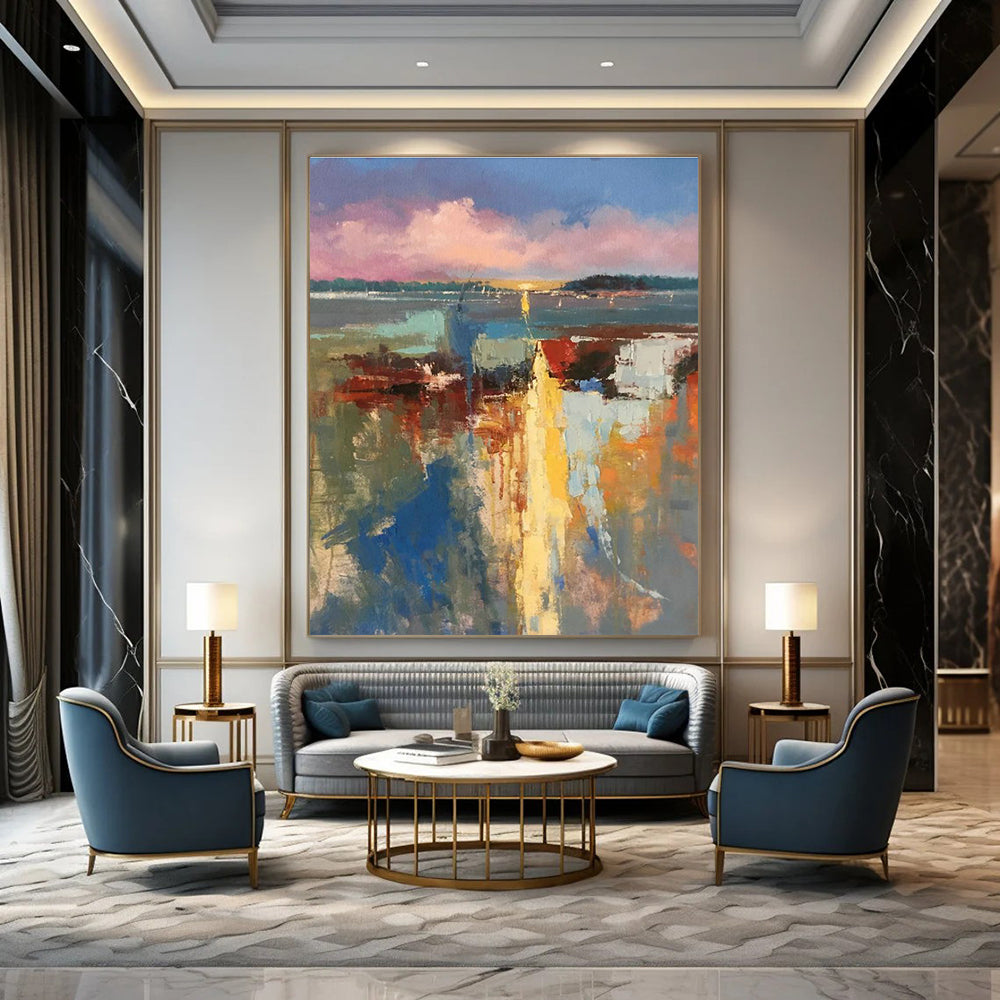 Hand-Painted Abstract Canvas Art for Bedroom & Living Room DLZ2278