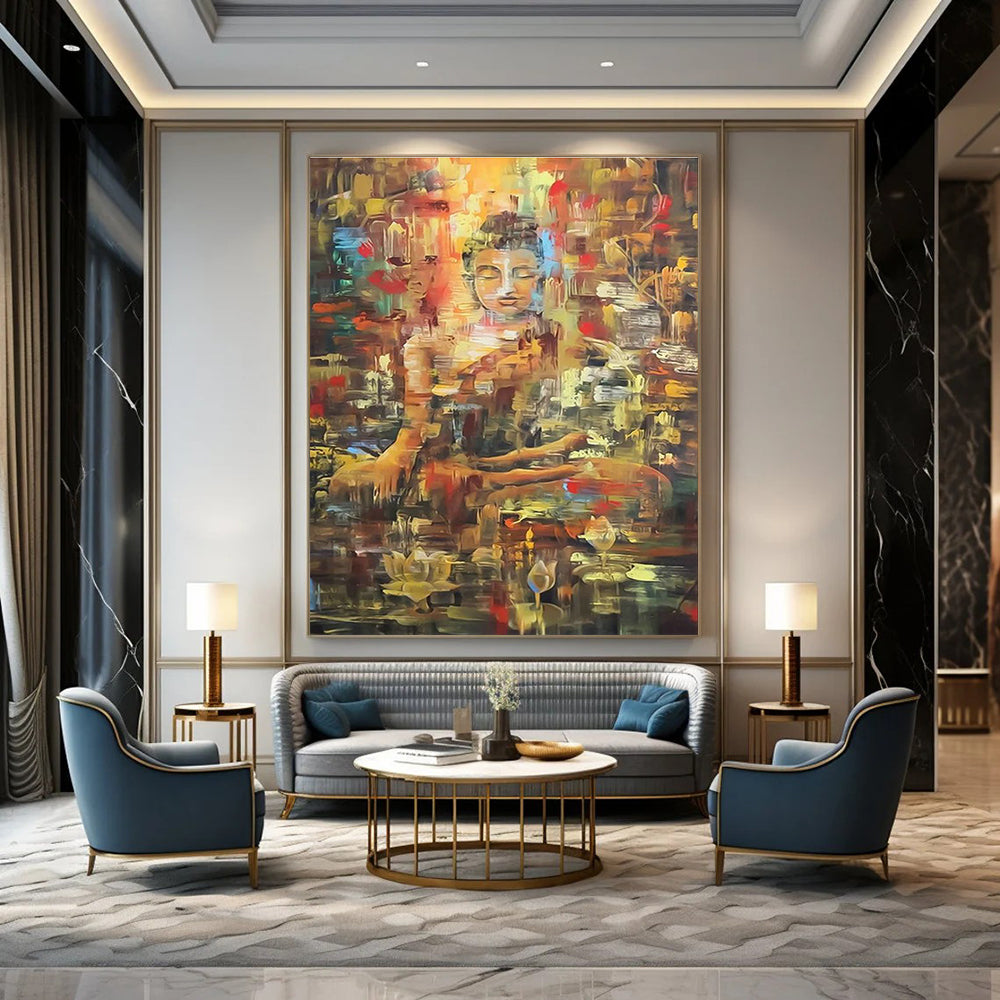 Large Hand-Painted Abstract Wall Art for Cottage Dining Room & Bedroom DLZ2327