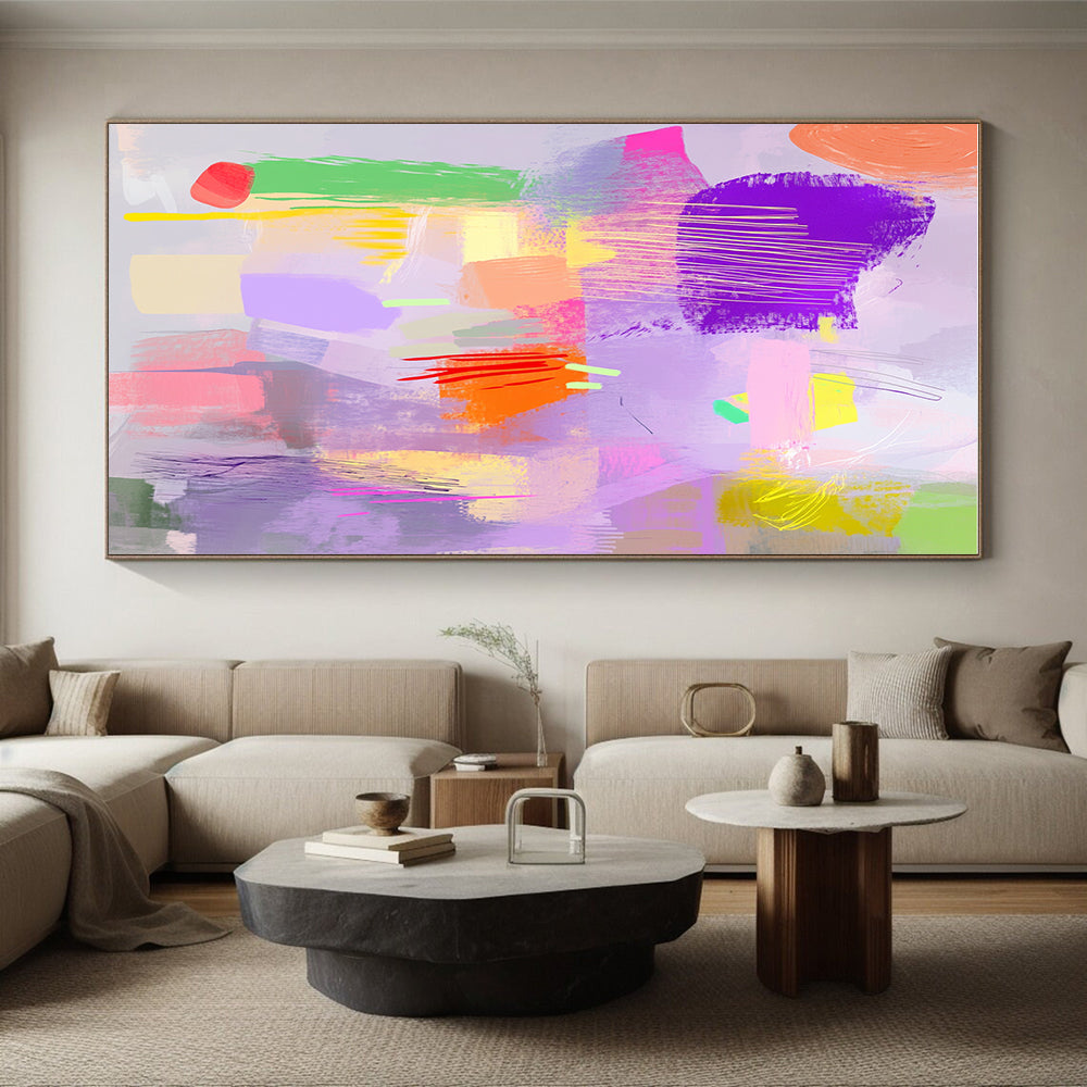 Colorful Pastel Abstract Painting with Playful Forms GER748