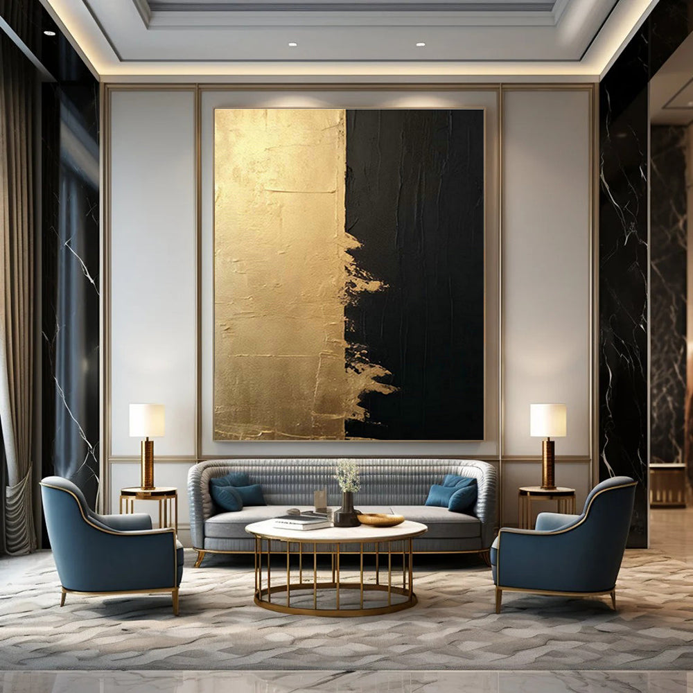 Customization of Large - sized Hand - Painted Abstract Paintings for Living Room, Enhance the Artistic Sense of the Space DLZ0358