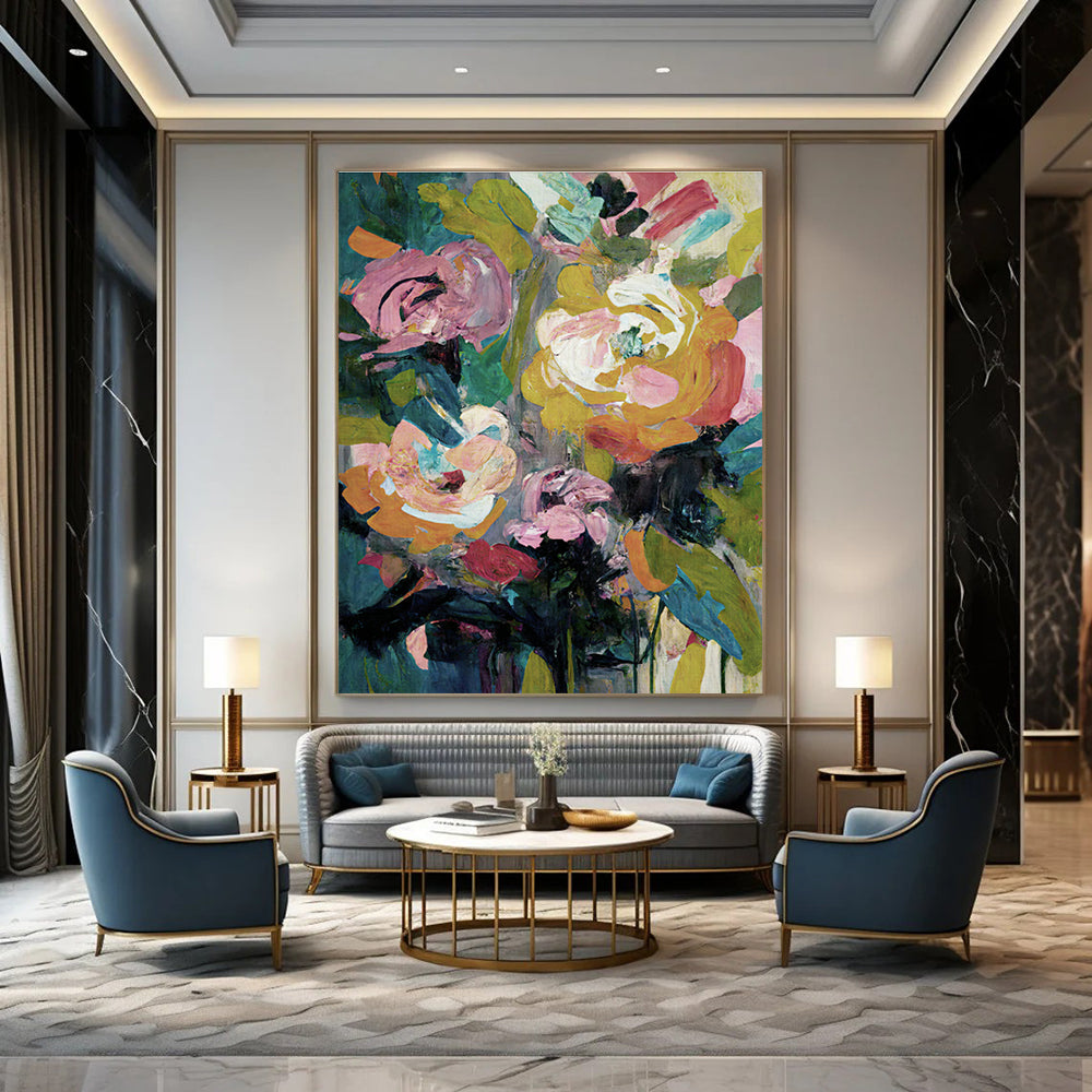Custom - Designed Handcrafted Abstract Canvas for Bedroom & Entryway DLZ1362