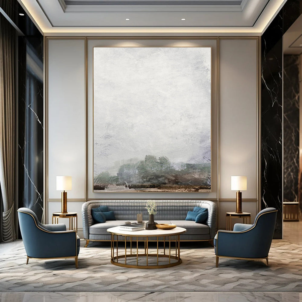 Misty Gray Landscape Abstract Painting ADGE222