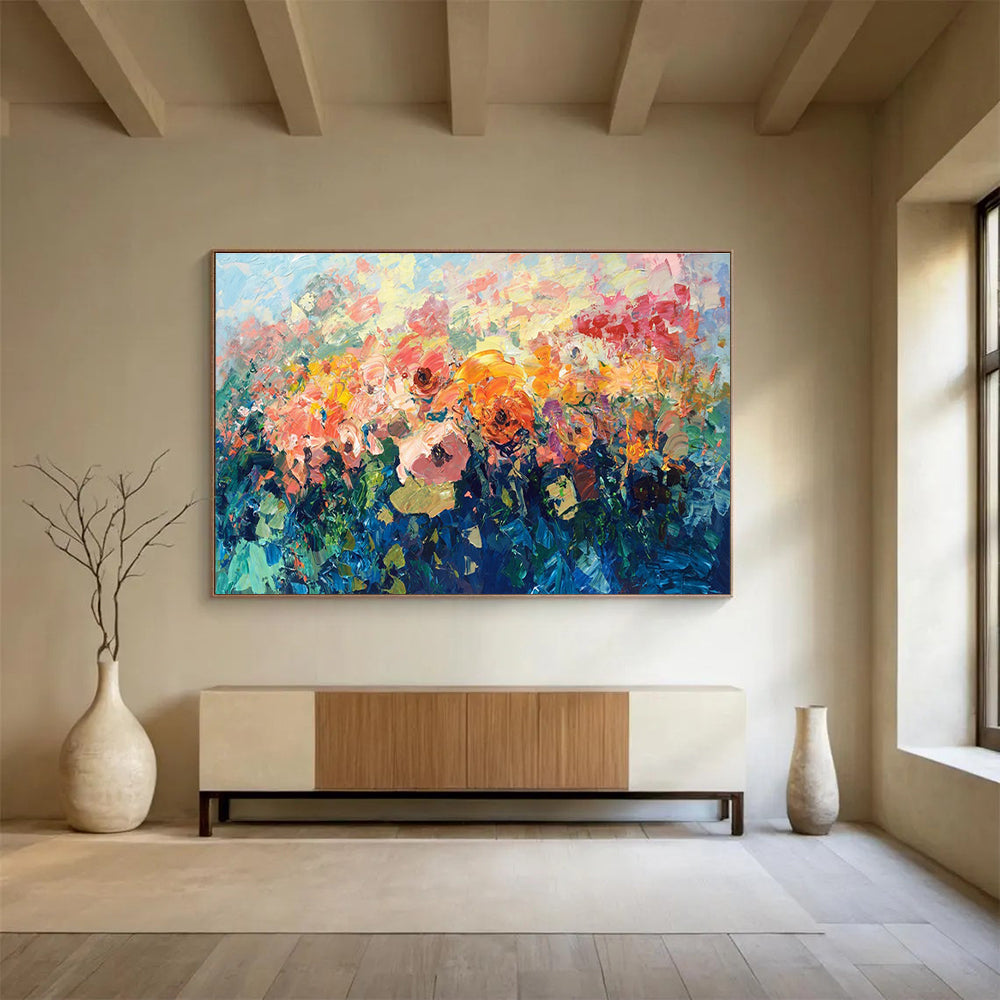 Vibrant Flower Field Abstract Painting THY431
