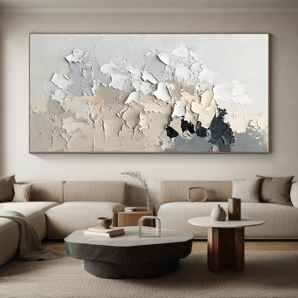 Neutral Textured Abstract Painting with Muted Tones GER607