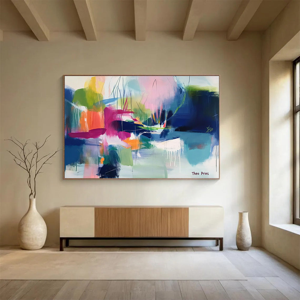 Colorful Abstract Landscape Painting with Vibrant Hues DYP530
