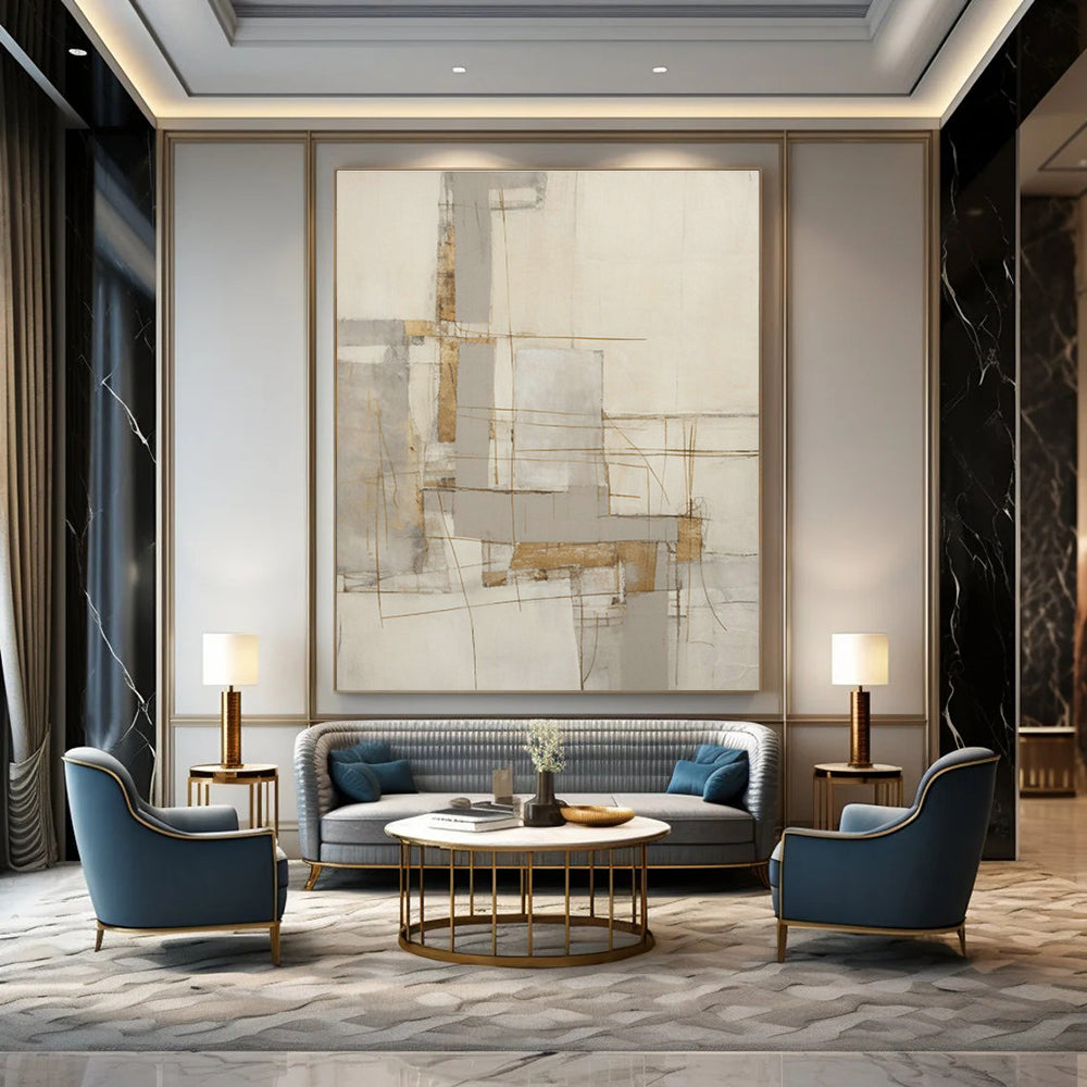 Handmade Large Abstract Gem for Cottage Living Room & Hallway DLZ1329
