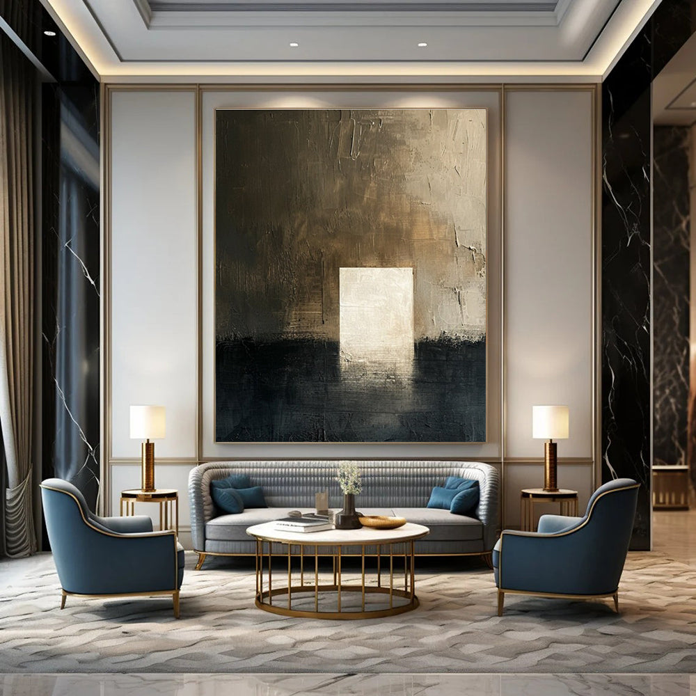 Brown Grey White Abstract Painting ADGE008