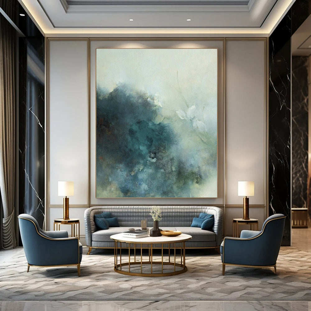 Oversized Hand-Painted Abstract Canvas Wall Hanging, a Cozy Embellishment for Bedroom and Living Room DLZ0955