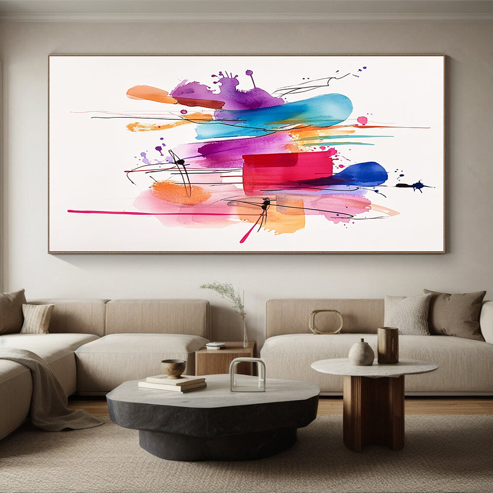 Colorful Splash Abstract Painting with Fluid Lines GER735