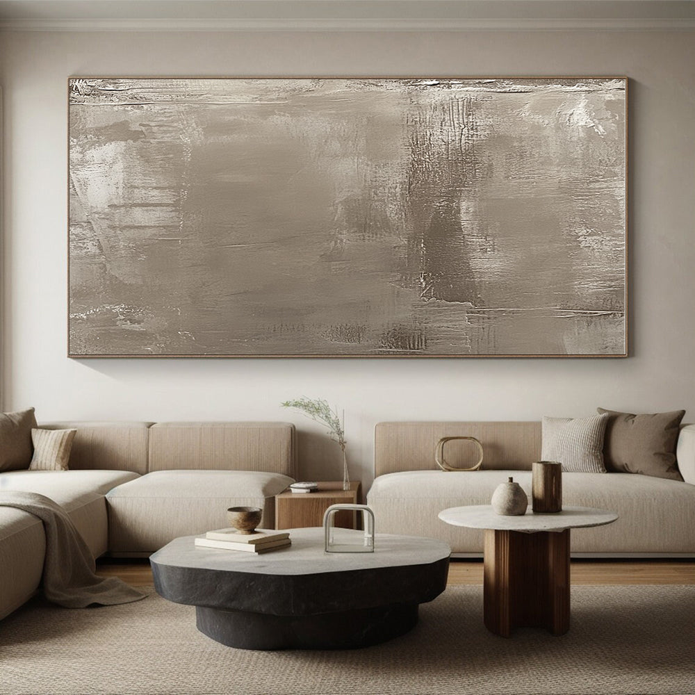 Beige Textured Abstract Painting with Earthy Tones GER103