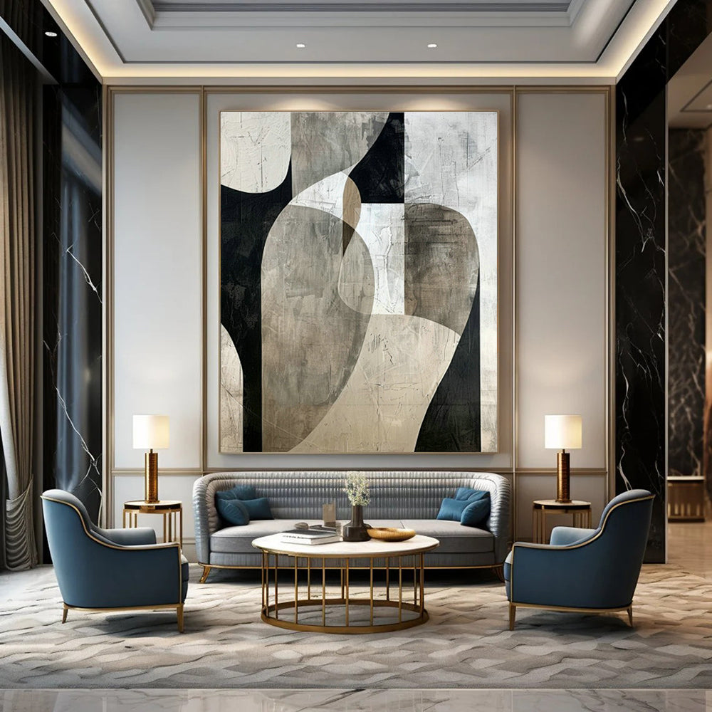 Handmade Grand - Sized Abstract Canvas for Cottage Living Room & Bedroom DLZ1319