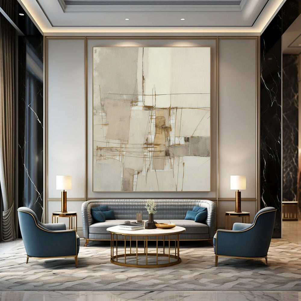 Extra - Large Handcrafted Abstract Art for Cottage Bedroom & Hallway DLZ1316