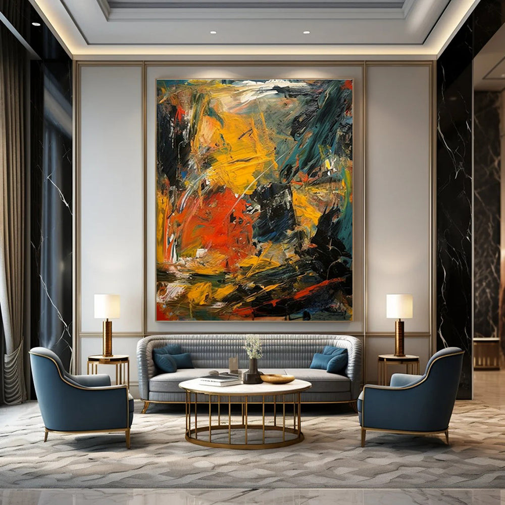 Customization of Large - sized Hand - Painted Abstract Paintings for Cottages, Bring Artistic Enjoyment DLZ0370