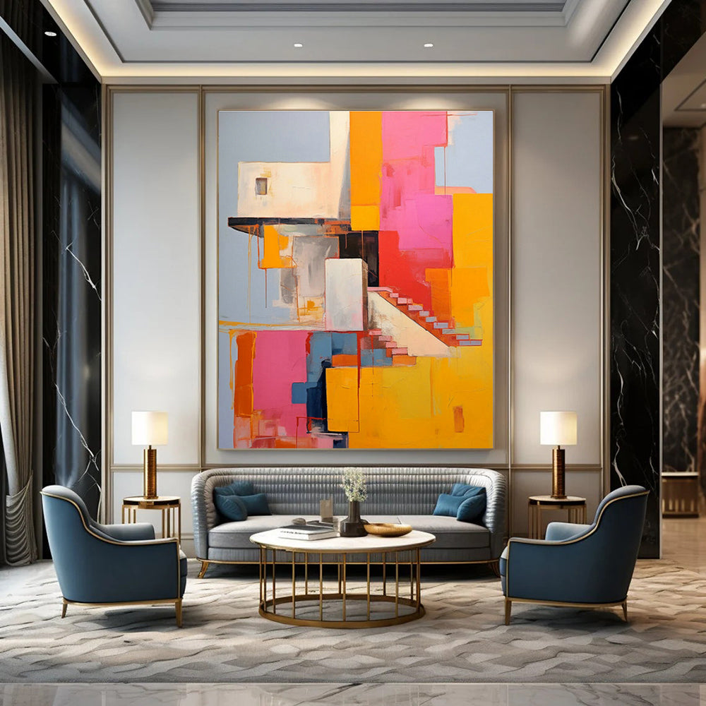 Hand - Painted Grand - Sized Abstract Creation for Dining Room & Bedroom DLZ1330