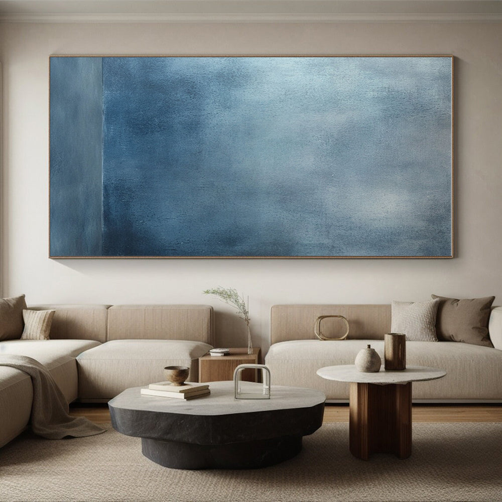 Blue Gray Textured Background Abstract Painting with Subtle Depth GER026