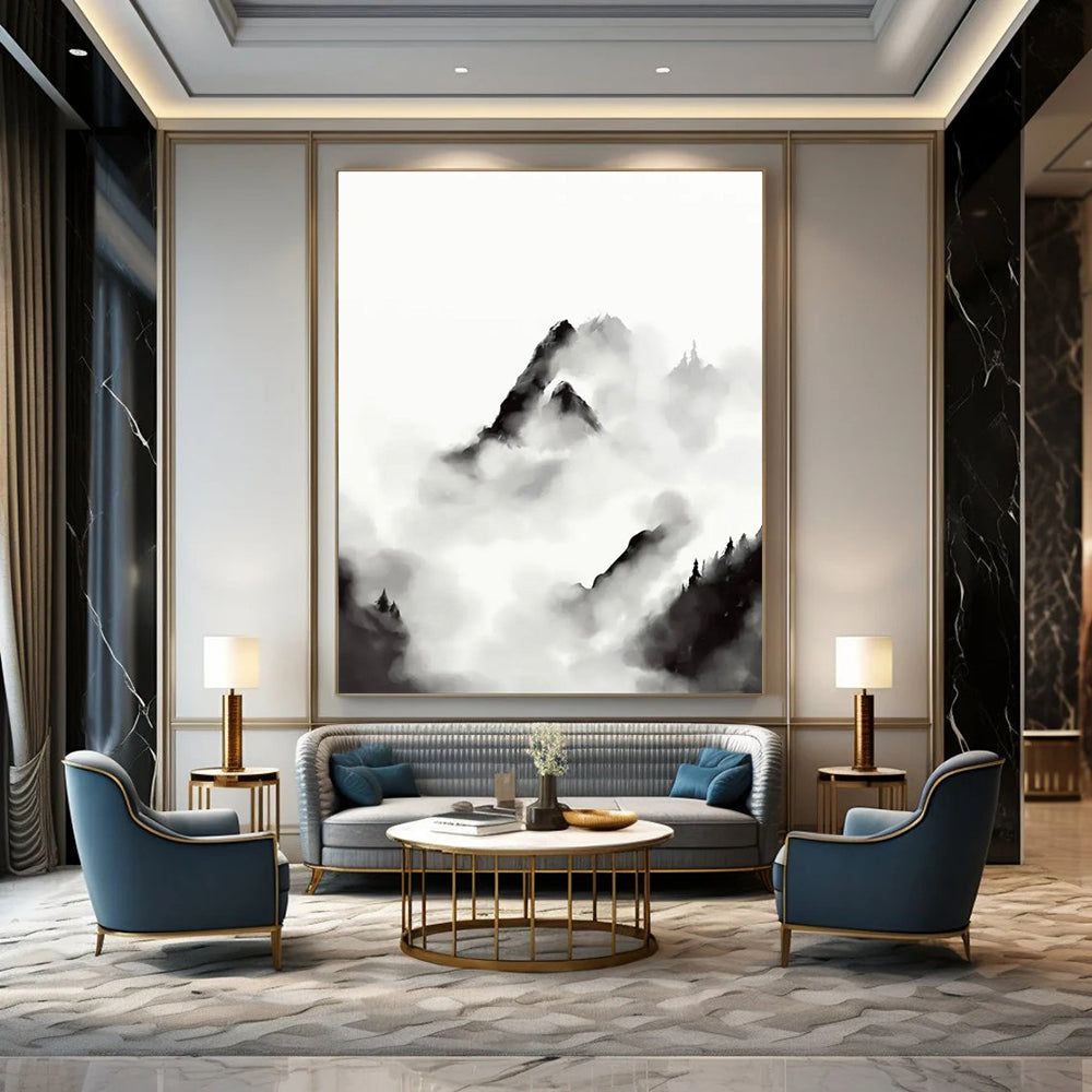 Ink - wash Mountain Landscape Abstract Painting ADGE207