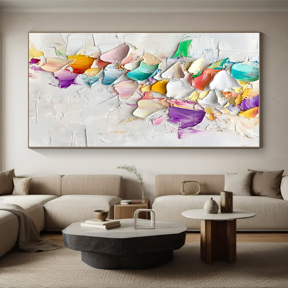 Colorful Petal Abstract Painting with Thick Textures GER484