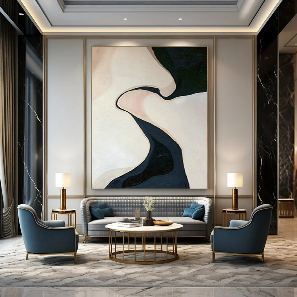 Large Handmade Abstract Painting for Office & Cottage Entryway DLZ1127