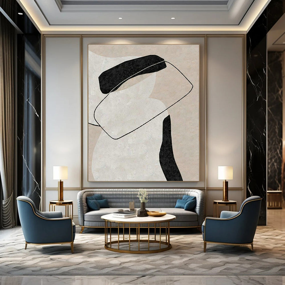 Oversized Hand Painted Abstract Wall Art for Bedroom & Living Room DLZ2026
